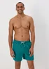 Teal Embroidered Swim Shorts - Small Image 1