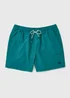 Teal Embroidered Swim Shorts - Small Image 4