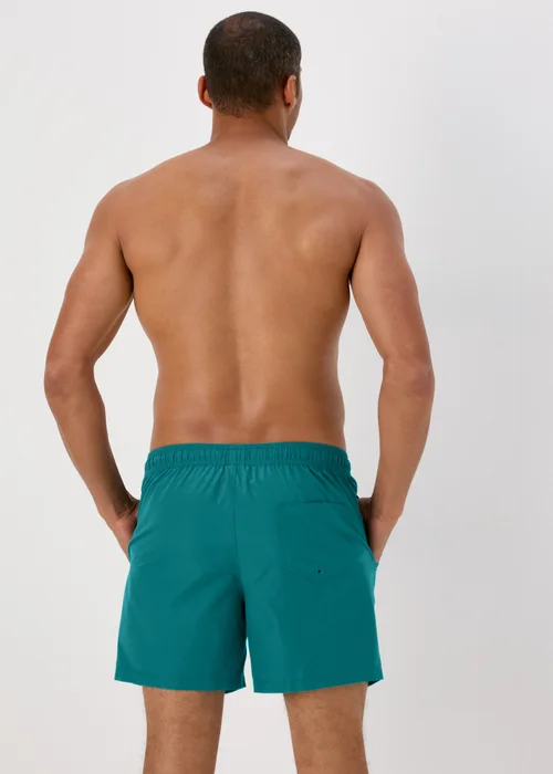 Teal Embroidered Swim Shorts - Small Image 2