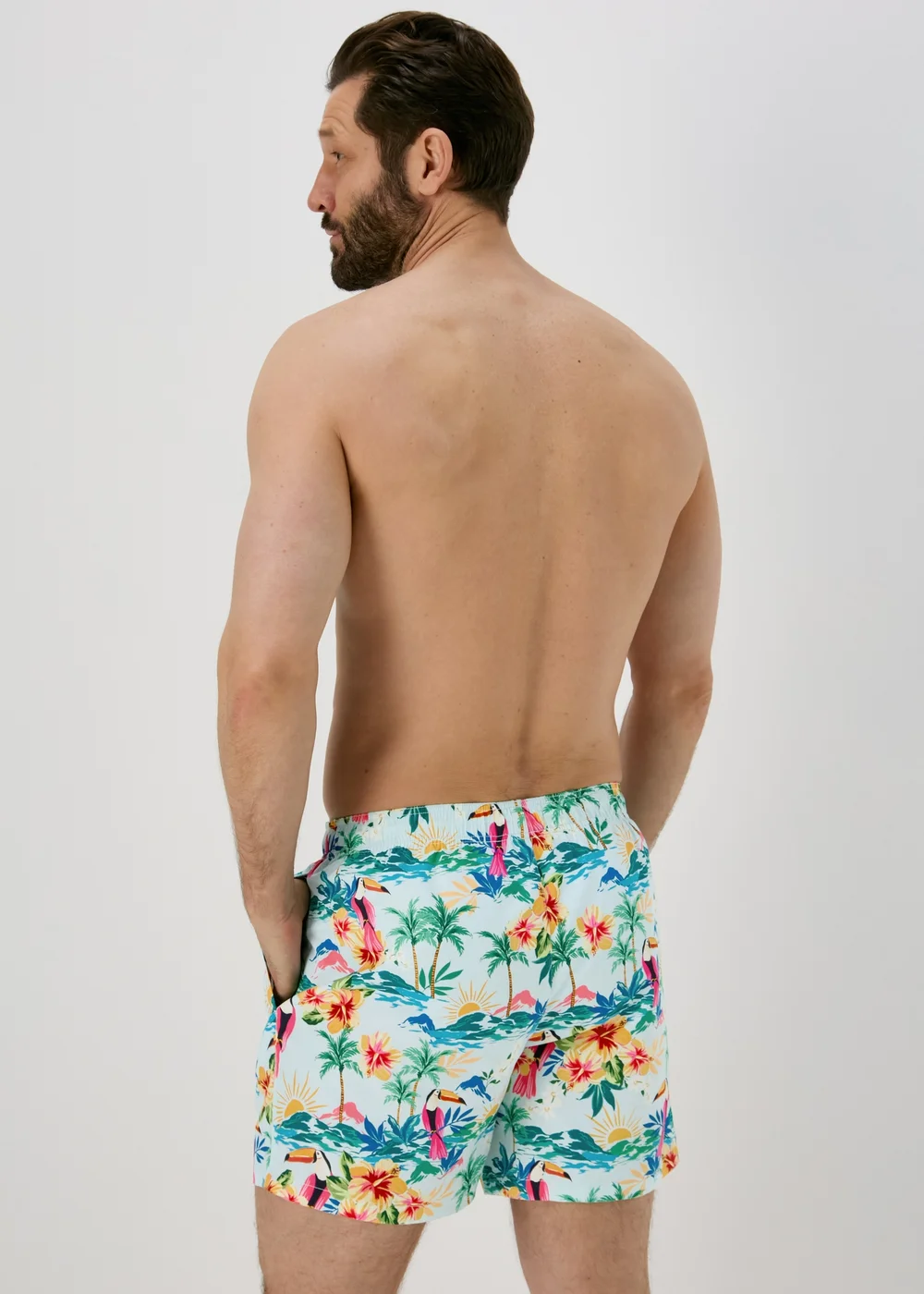 Aqua Pelican Print Swim Shorts - S Image 2
