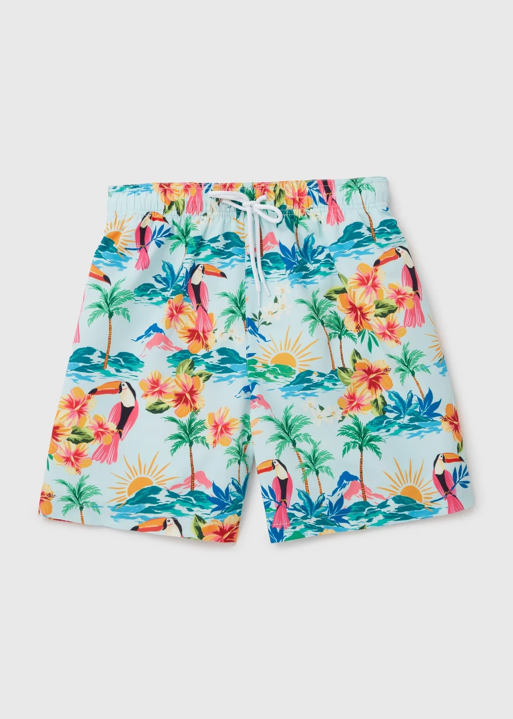 Aqua Pelican Print Swim Shorts - S Image 4