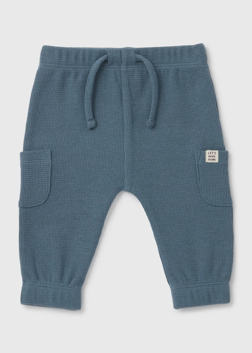 Baby Blue Ribbed Cargo Joggers (Newborn-23mths) - 9-12 months Image 1