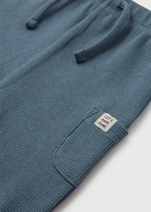 Baby Blue Ribbed Cargo Joggers (Newborn-23mths) - 9-12 months Image 2