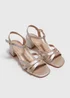 Soleflex Gold Strappy Block Heels - Size 3 Image 1