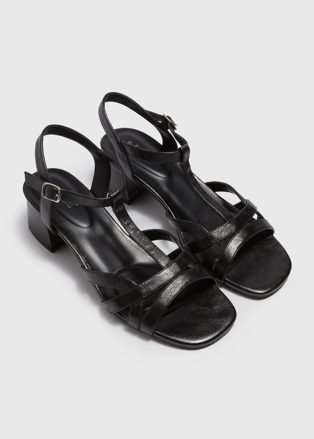 Soleflex Black Strappy Block Heels - Size 3 Image 1