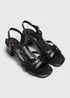 Soleflex Black Strappy Block Heels - Size 3 Image 1