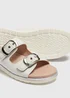 White Double Buckle Sandals - Size 3 Image 2
