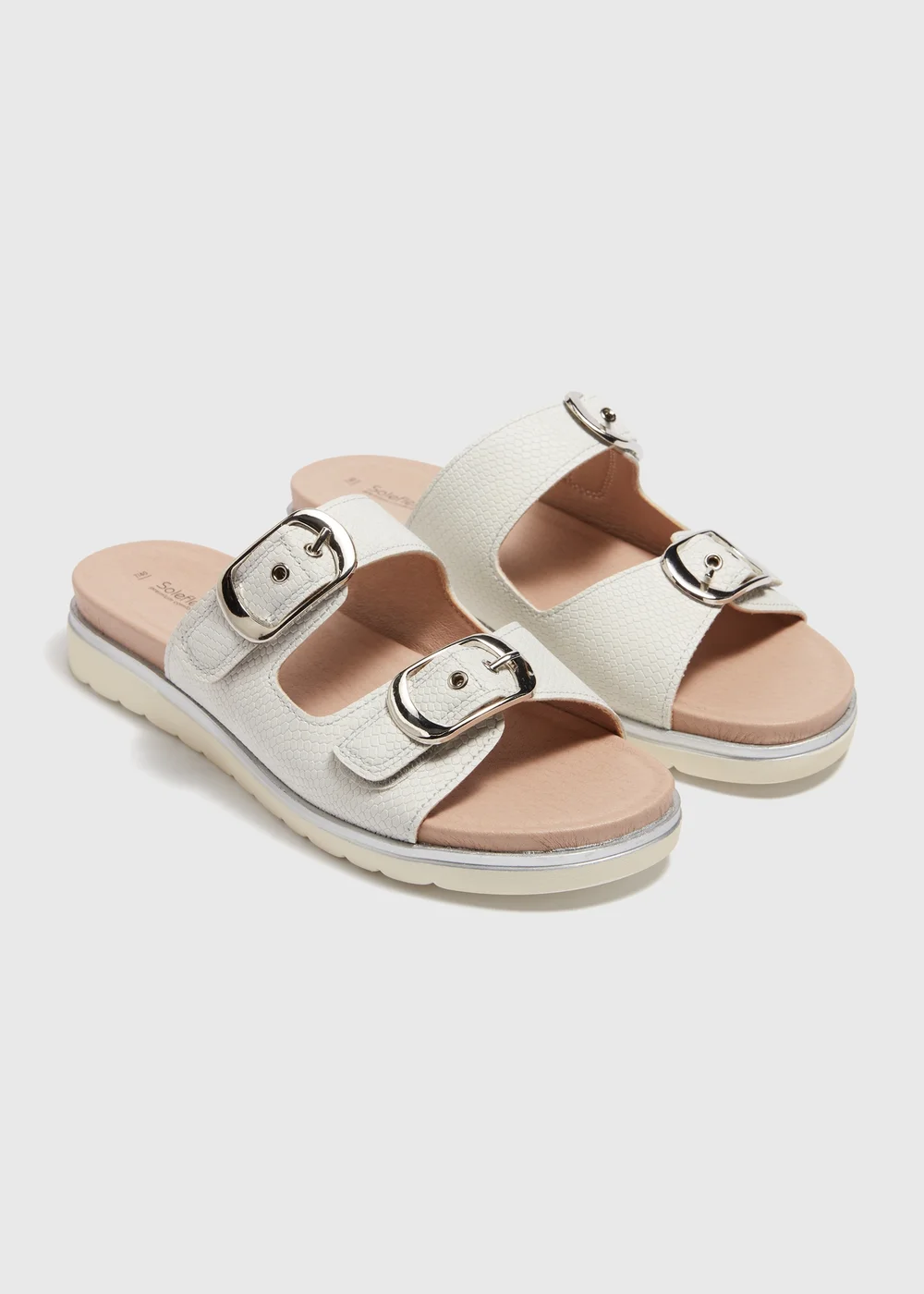 White Double Buckle Sandals - Size 3 Image 1