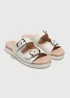White Double Buckle Sandals - Size 3 Image 1