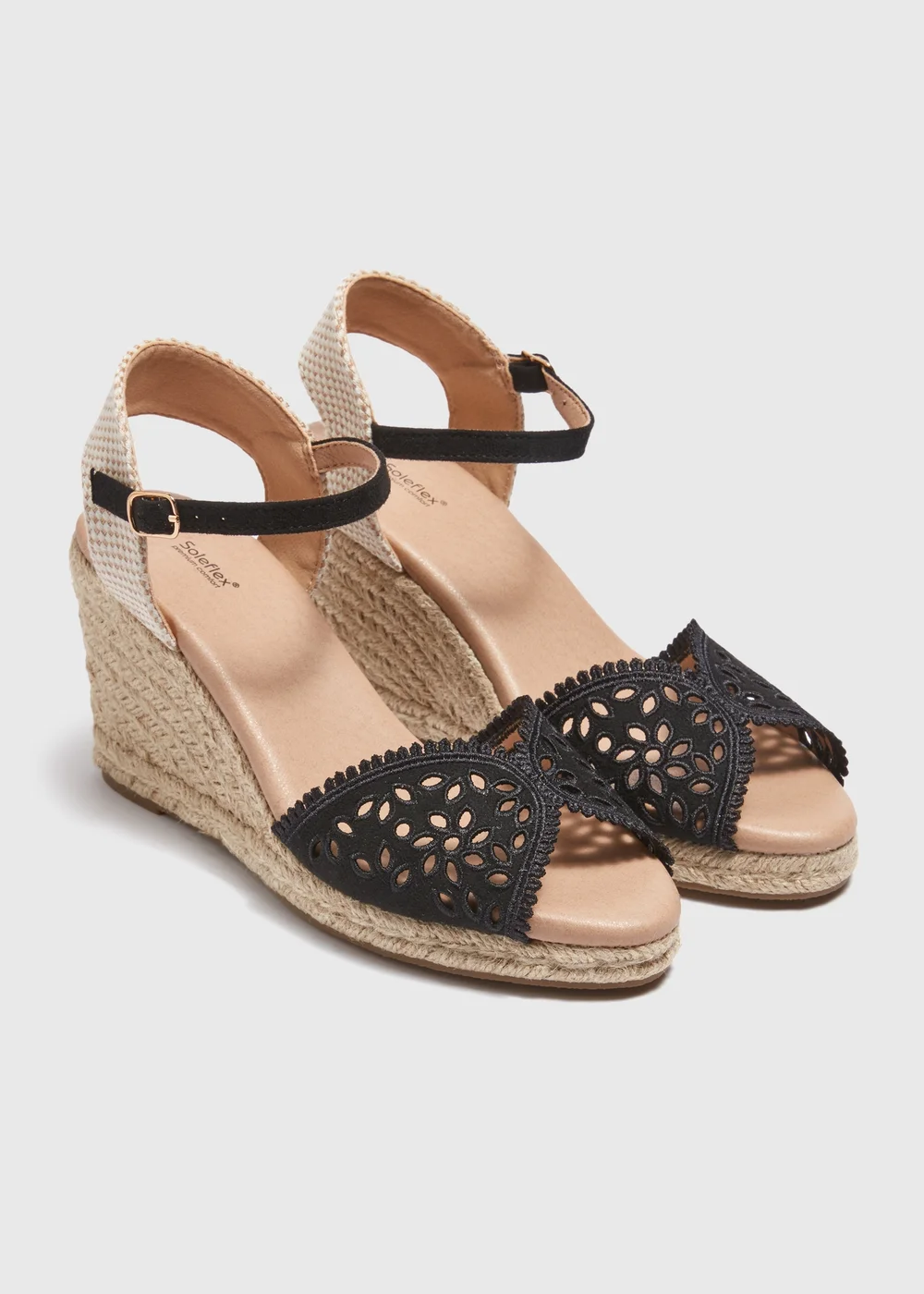 Black Lace Espadrille Sandals - Size 3 Image 1