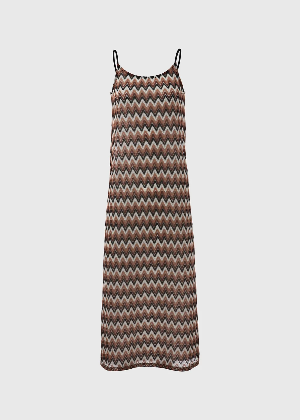 Multicolour Mono Zig Zag Design Crochet Dress - XS Image 4