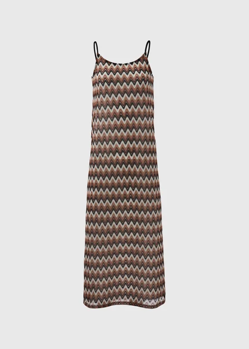 Multicolour Mono Zig Zag Design Crochet Dress - XS Image 4