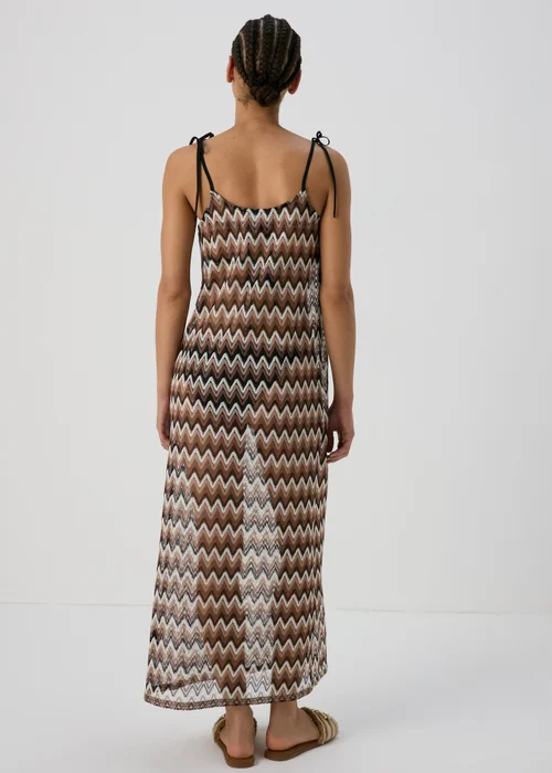 Multicolour Mono Zig Zag Design Crochet Dress - XS Image 2