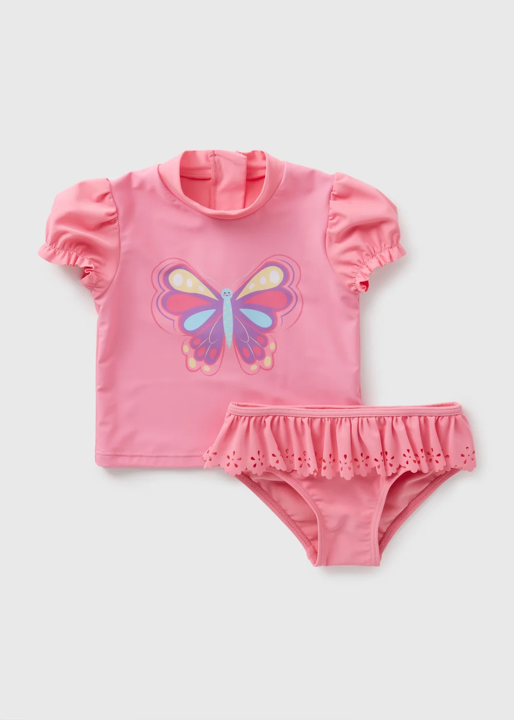 Girls Pink Butterfly Tankini (1-7yrs) - 1 half year to 2 Image 1