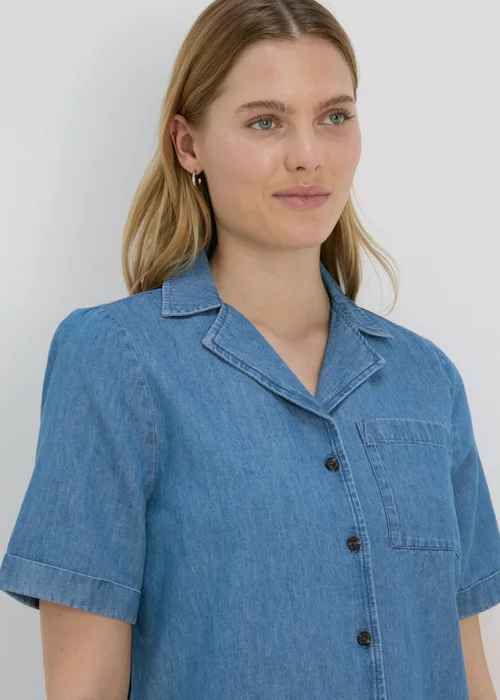 Blue Denim Boxy Shirt - 8 Image 3