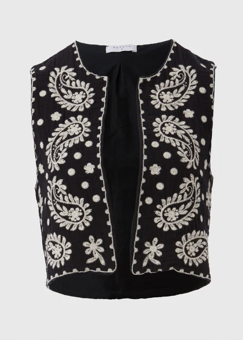 Black Embroidered Co Ord Waistcoat - 8 Image 5