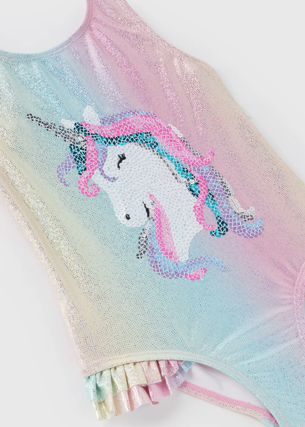 Girls Pink Unicorn Swimsuit (1-7yrs) - 1 to 1 half years Image 2