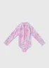 Girls Pink Tie Dye Swimsuit (1-7yrs) - 1 to 1 half years Image 1