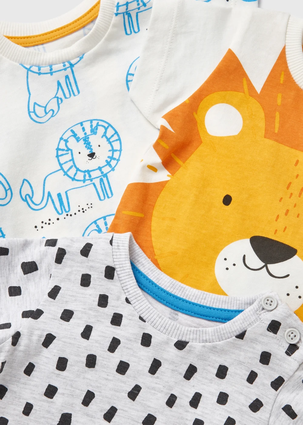 Baby 3 Pack White Lion Print T-Shirts (Newborn-23mths) - 0-3 months Image 2