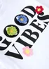 Girls Whites Good Vibes T-Shirt (7-13yrs) - Age 7 Years Image 2