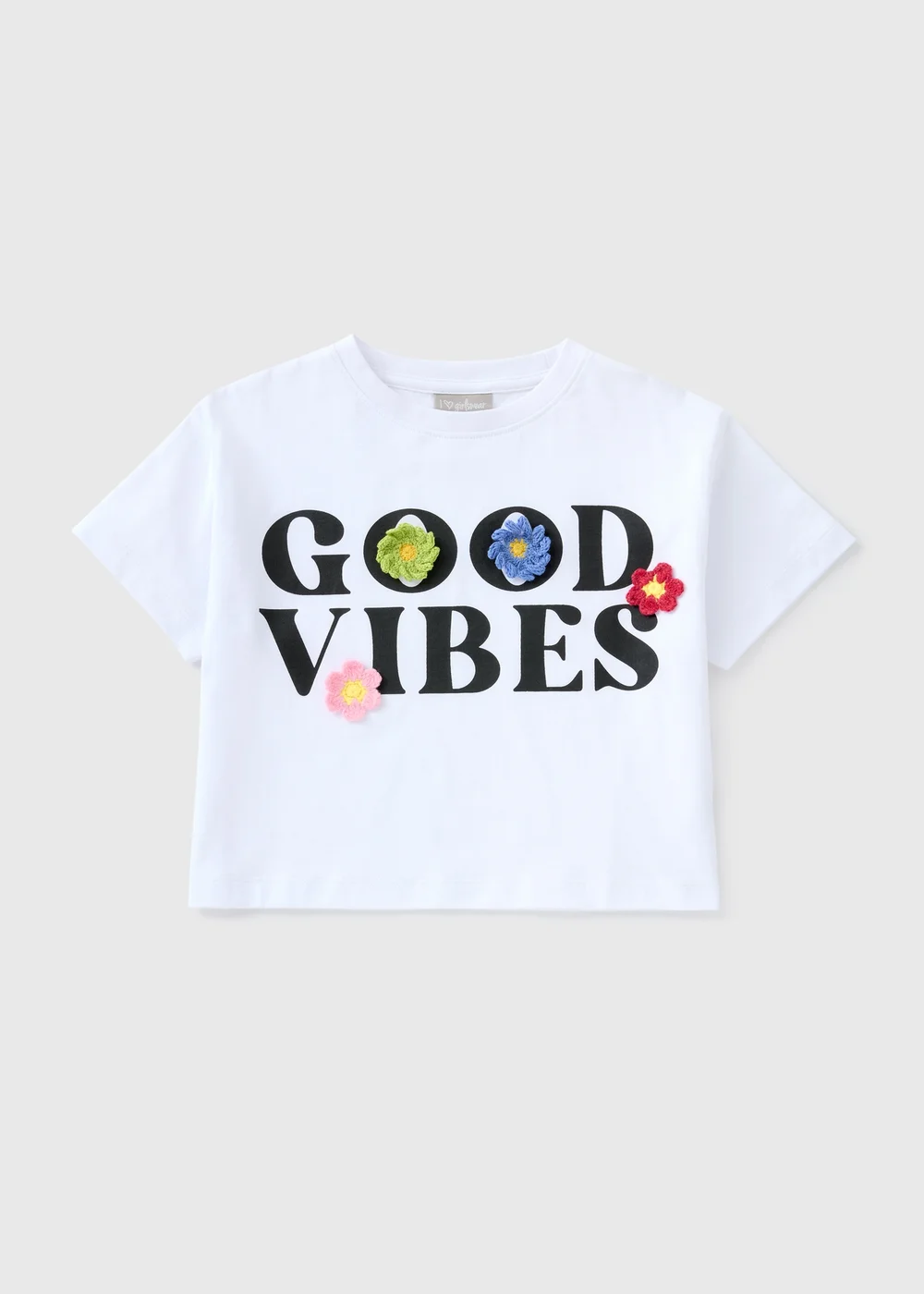 Girls Whites Good Vibes T-Shirt (7-13yrs) - Age 7 Years Image 1