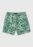 Khaki Floral Leaf Swim Shorts - Small Image 4