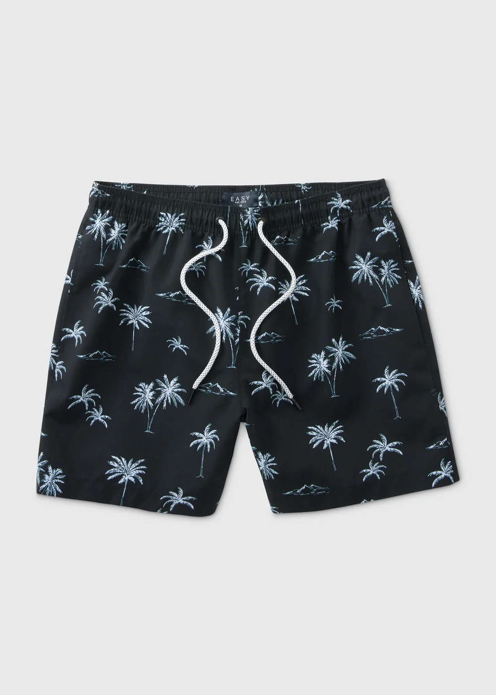 Black Palm Print Swim Shorts - Small Image 4