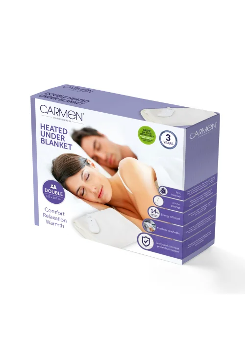 Double Heated Under Blanket with Overheat Protection White - One Size Image 1
