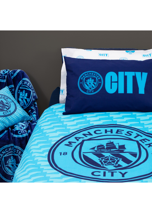 Man City FC Crestcol Duvet Cover Set - Single Image 2