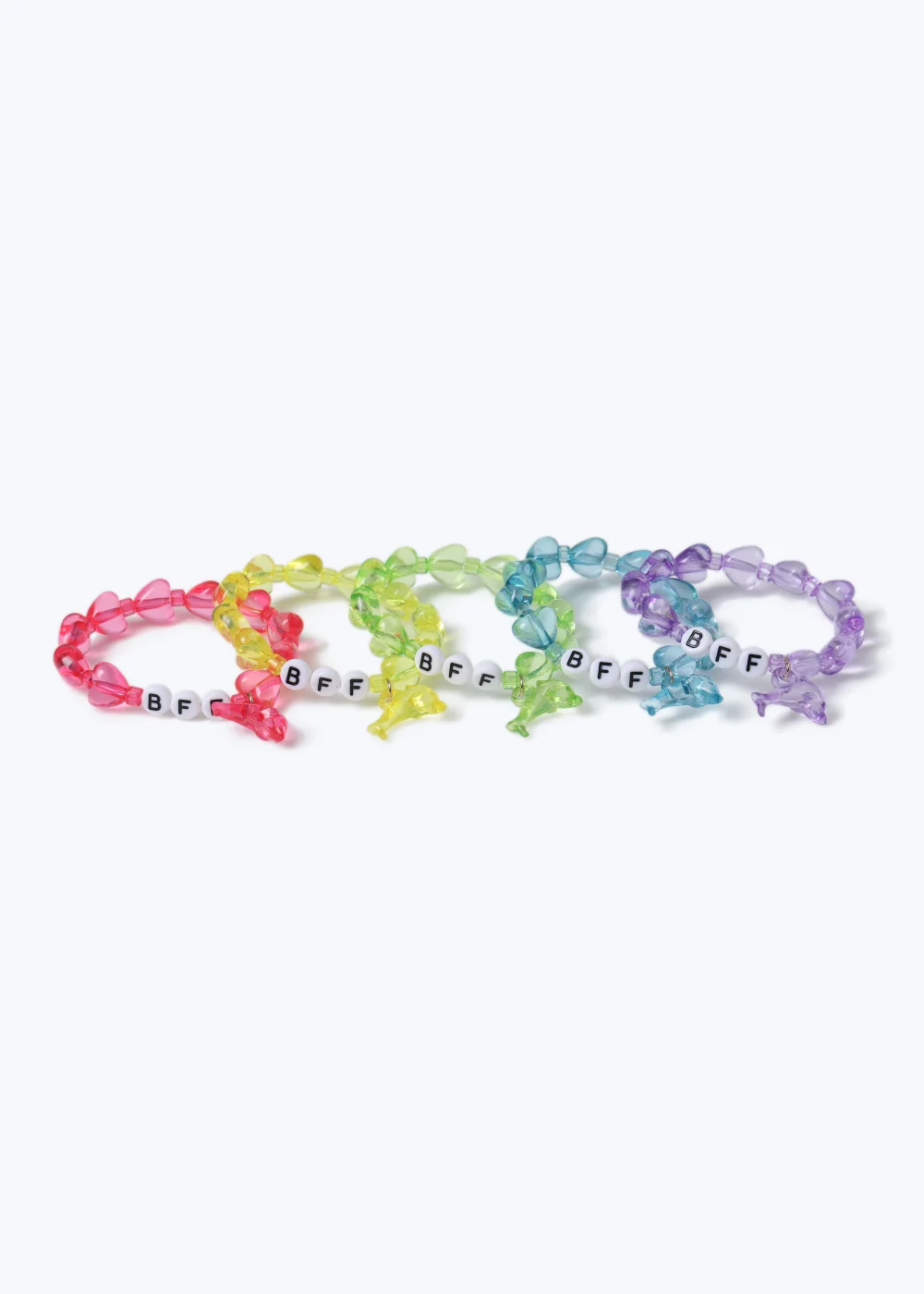 Kids 5 Pack Multicoloured BFF Bracelets - One Size Image 1