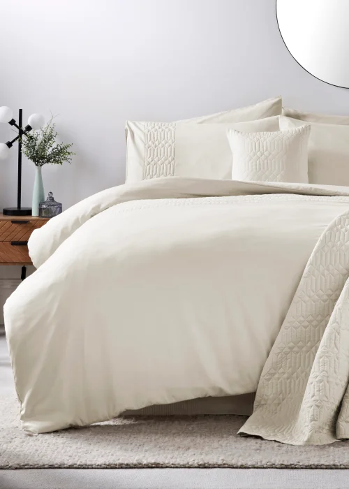 Ivory Geo Pinsonic Duvet Cover - Single Image 1