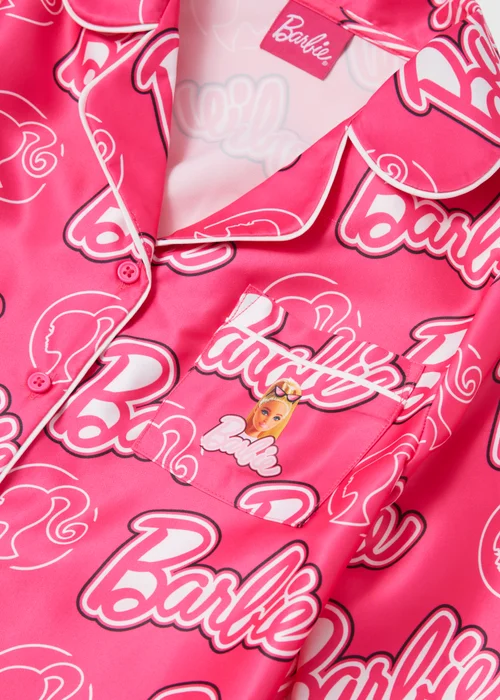 Girls Pink Barbie Satin Pyjama Set (4-12yrs) - Age 4 Years Image 2
