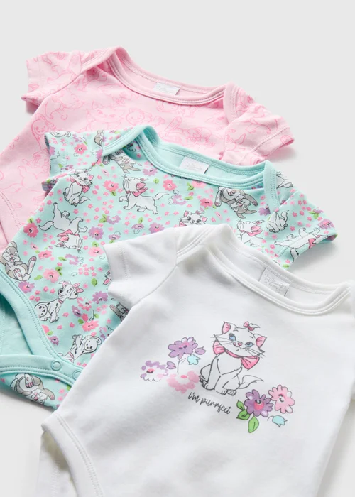 Disney Baby 3 Pack Pink Marie Bodysuits (Tiny Baby-18mths) - 0-3 months Image 2