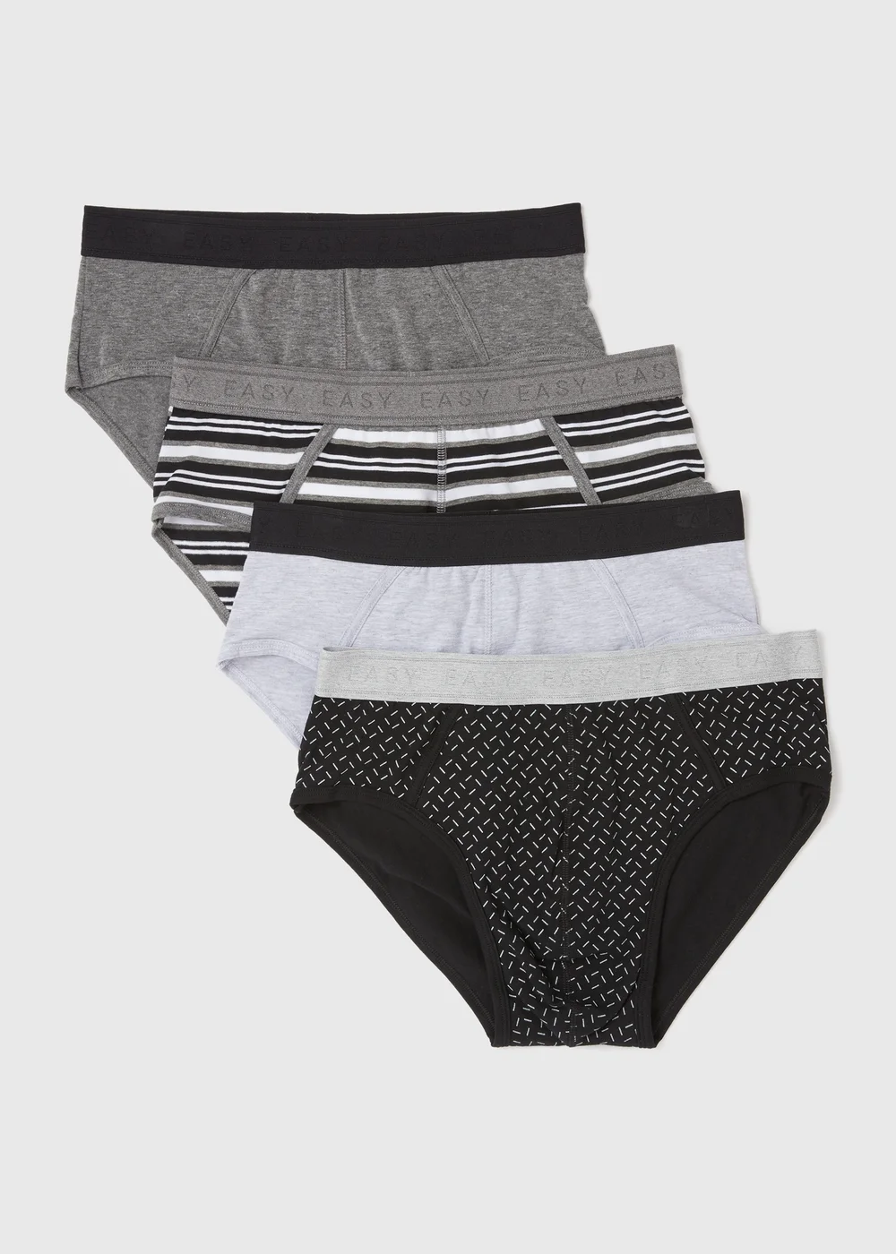 4 Pack Black Print Briefs - S Image 1