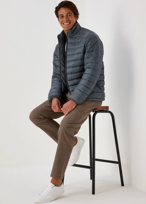 Grey Funnel Puffer Jacket - XS Image 4