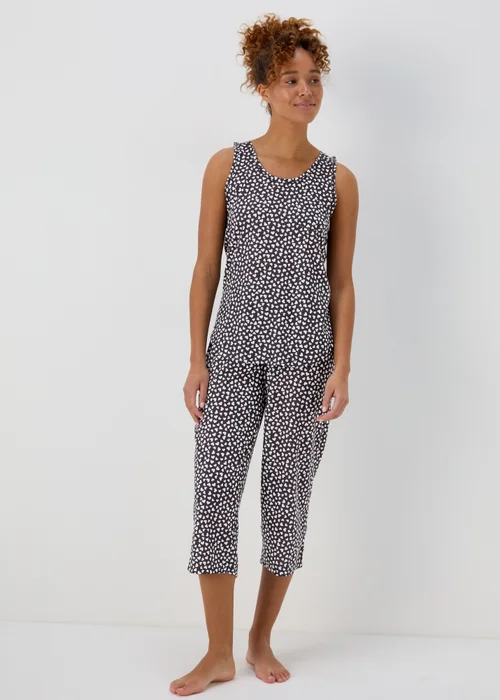 Black Heart Print Capri Pyjamas - Extra small Image 1