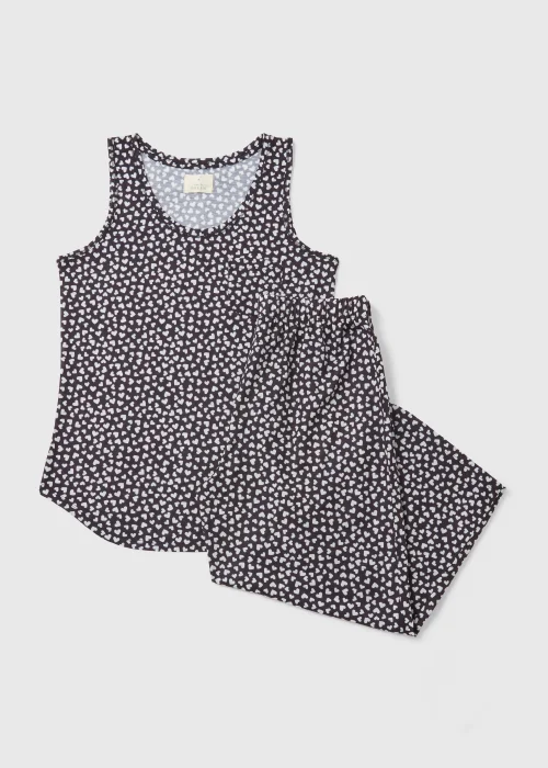 Black Heart Print Capri Pyjamas - Extra small Image 4
