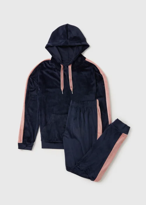 Navy Stripe Hoodie & Pyjama Set - Extra small Image 4