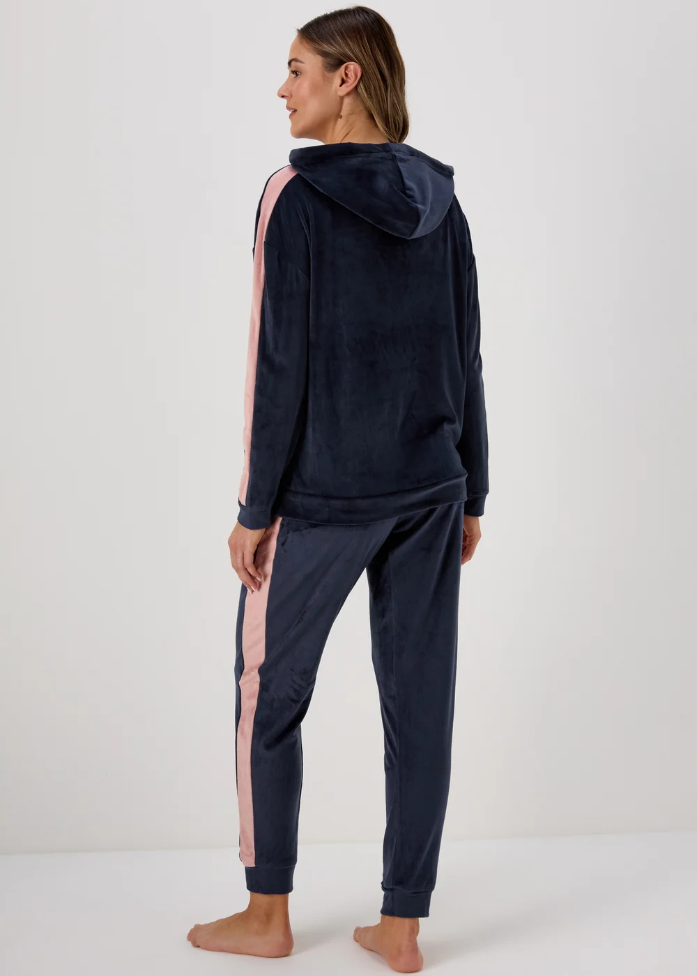 Navy Stripe Hoodie & Pyjama Set - Extra small Image 2