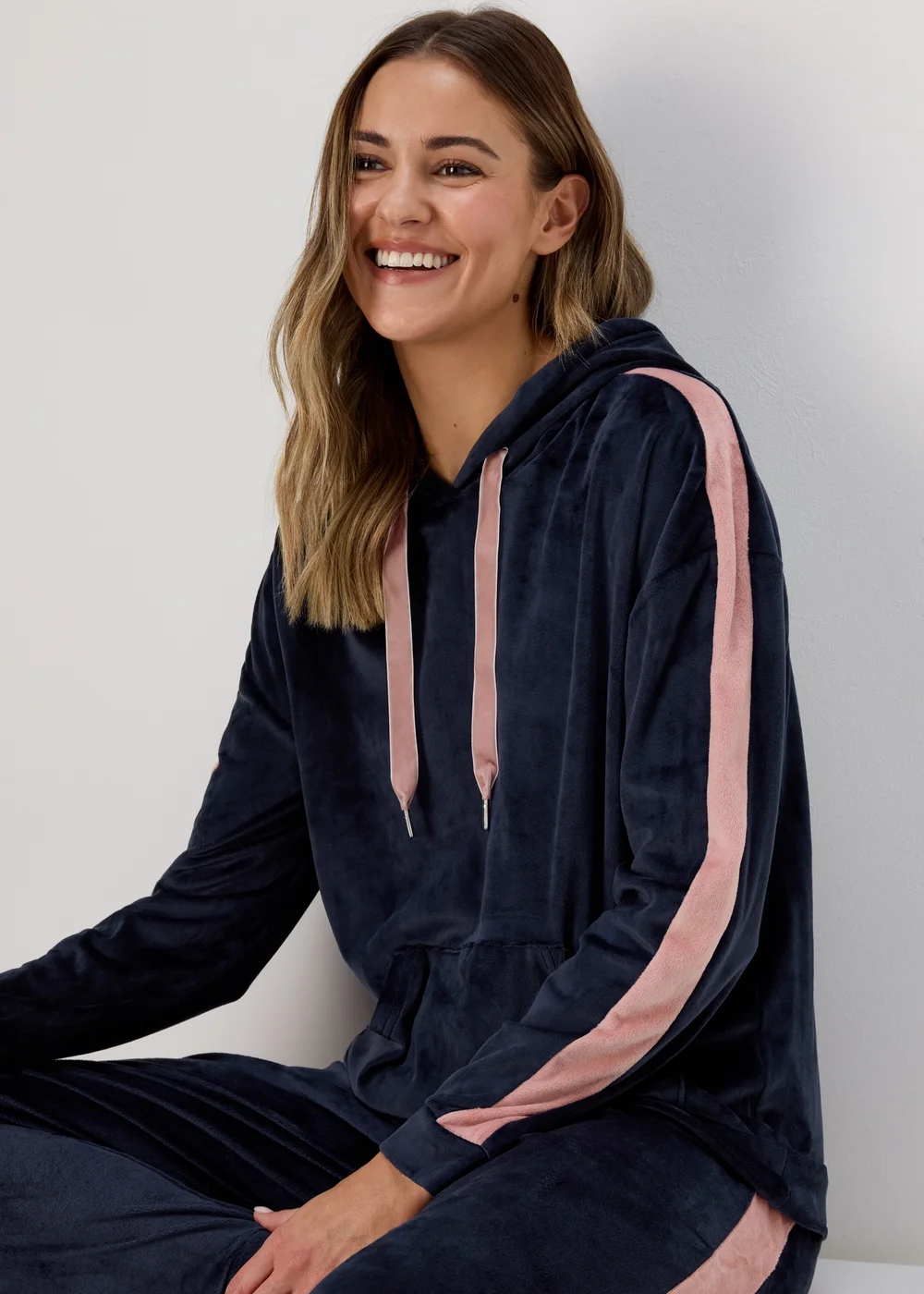 Navy Stripe Hoodie & Pyjama Set - Extra small Image 3