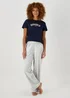 Grey Marl Wide Leg Pyjama Bottoms - Small Image 1