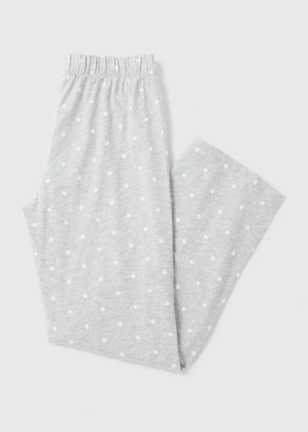 Grey Marl Wide Leg Pyjama Bottoms - Small Image 4