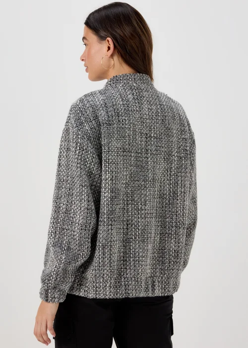 Black & White Print Luxe Bomber Jacket - 8 Image 2