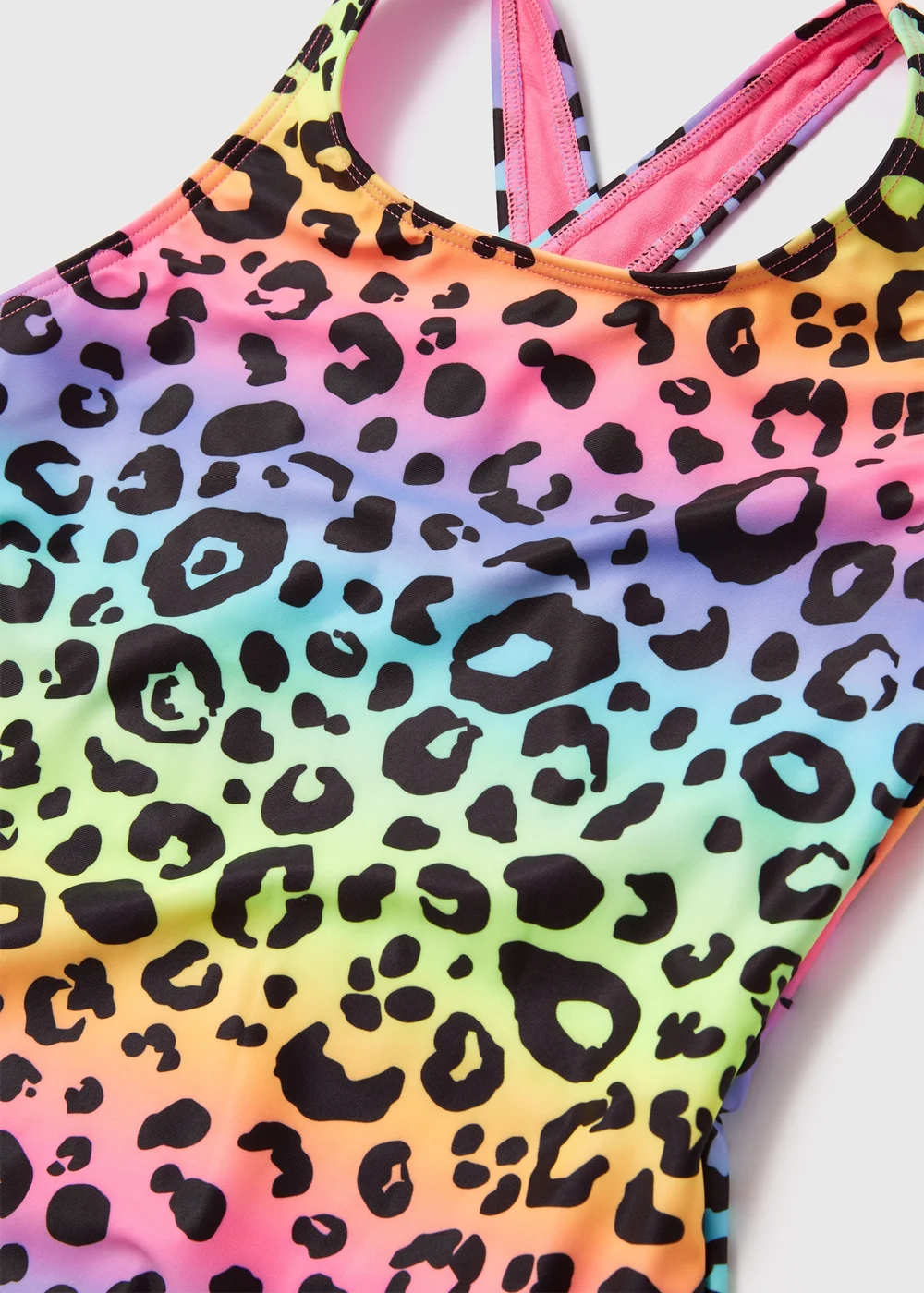 Girls Multicolour Leopard Swimsuit (6-13yrs) - 6-7 Yrs Image 2