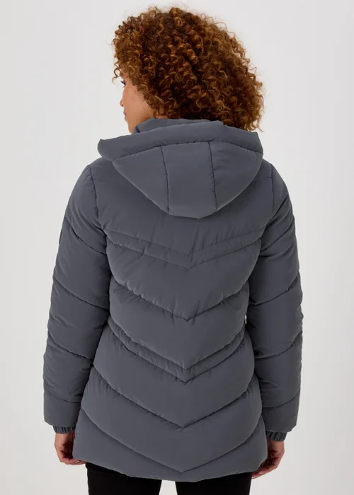 Grey Chevron Short Padded Coat - 8 Image 2