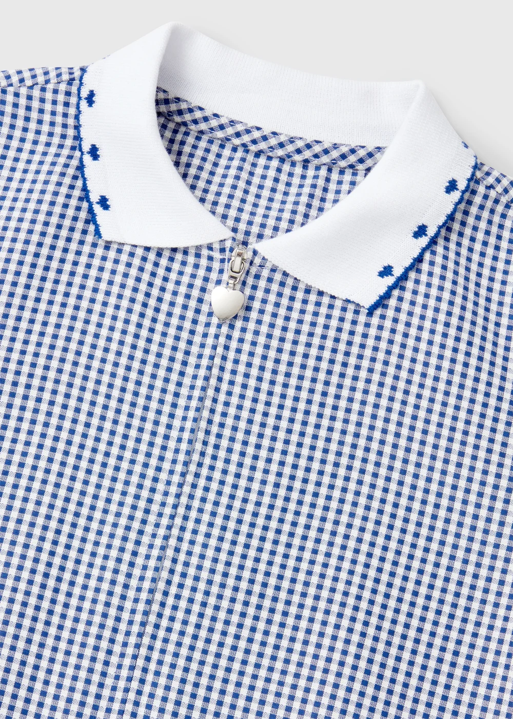 Girls Navy Gingham Knit Collar School Dress (3-14yrs) - 3 Yrs Image 2