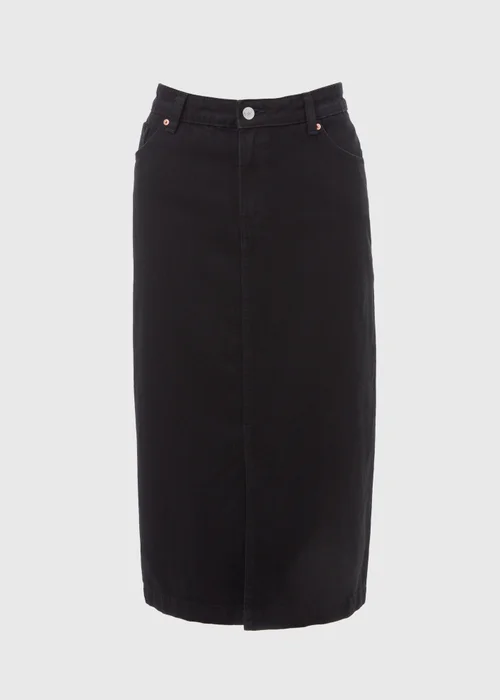 Black Denim Midi Skirt - 8 Image 5