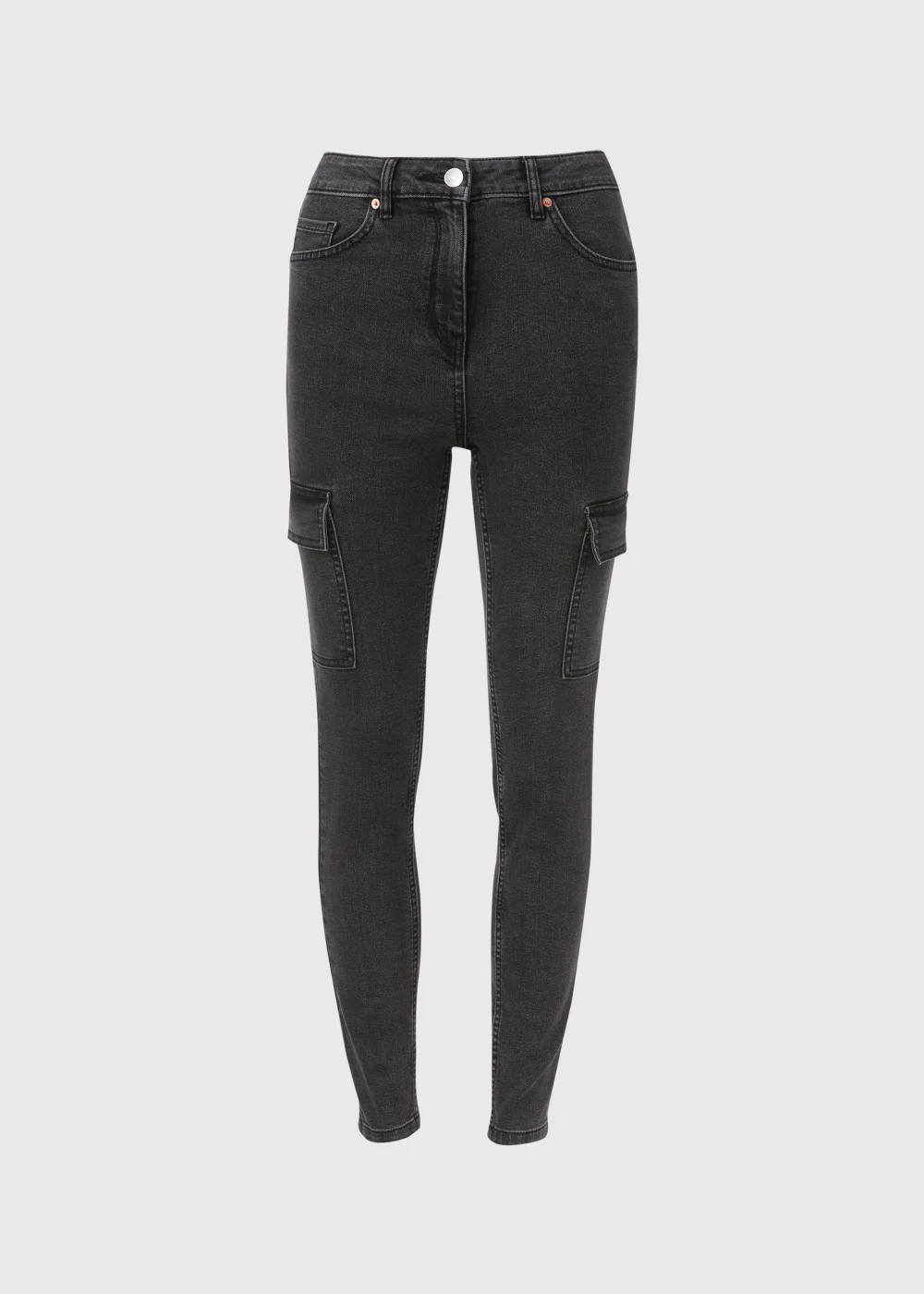 Black Denim Cargo Jeans - 8 Image 5