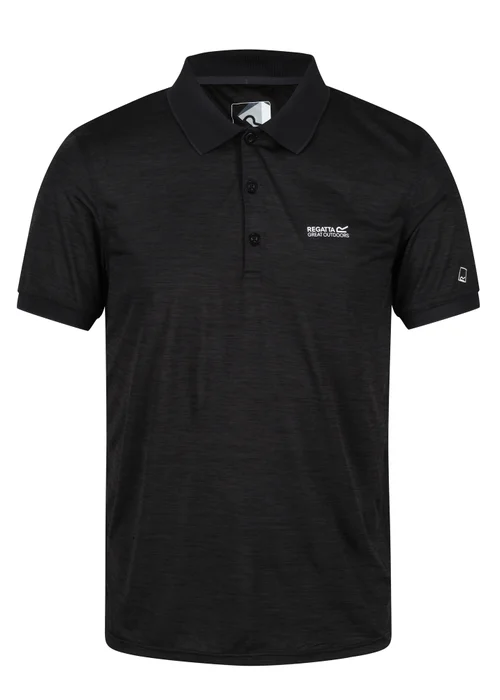 Regatta Black Remex Polo Shirt - S Image 5