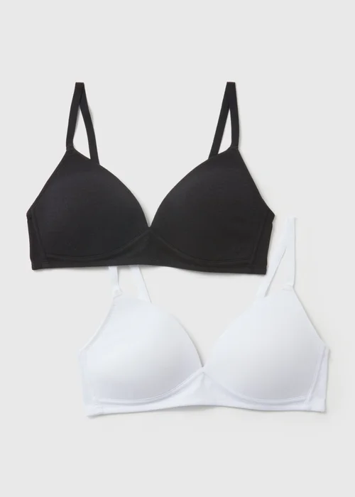 2 Pack Black And White Padded Bras - 32C Image 1
